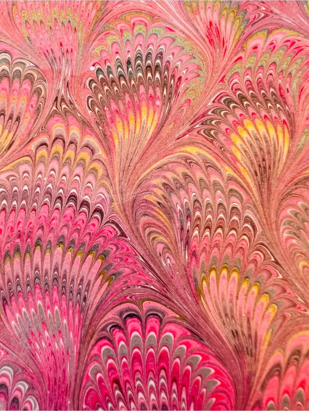 IL PAPIRO ITALIAN HANDMADE JOURNAL BOOK UNUSED PINK PEACOCK SWIRL
